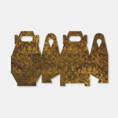 Vintage Brass Gold Damask Grunge Textured Scripted Geschenkschachtel (Ungefaltet)
