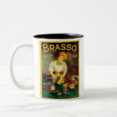 Vintage Brasso Metal Polnisch Werbung Zweifarbige Tasse (Links)
