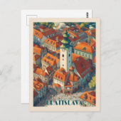 Vintage Bratislava Slowakei Reisen, Altstadt Postkarte (Vorne/Hinten)