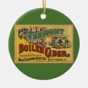 Vintage Brattleboro Jelly Boiled Cider Vermont Keramik Ornament