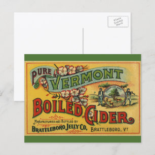 Vintage Brattleboro Jelly Boiled Cider Vermont Postkarte
