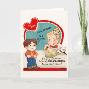 Vintage-Bratwurst-Valentinstagskarte Feiertagskarte