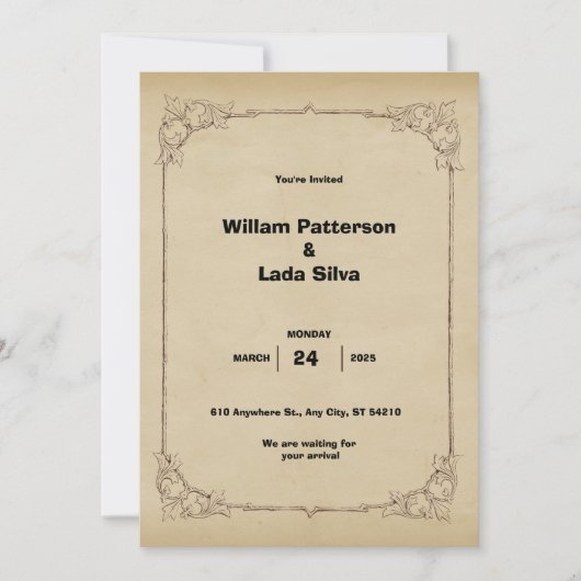 Vintage Brauerei Einladung (Vorderseite)