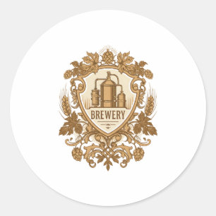 Vintage Brauerei-Emblem-Aufkleber Klassisches Cr Runder Aufkleber