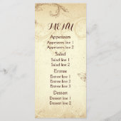 Vintage Braun-, Beige-Scrollblatt-Hochzeitskarte Menükarte (Rückseite)