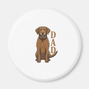 Vintage Braun Hund Papa Shirt Design_1 Magnet