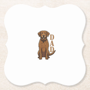 Vintage Braun Hund Papa Shirt Design_1 Untersetzer