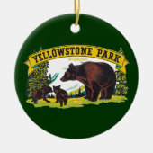 Vintage Braunbären im Yellowstone-Nationalpark Keramikornament (Vorne)