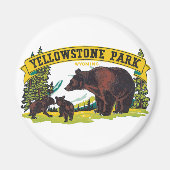 Vintage Braunbären im Yellowstone-Nationalpark Magnet (Vorne)