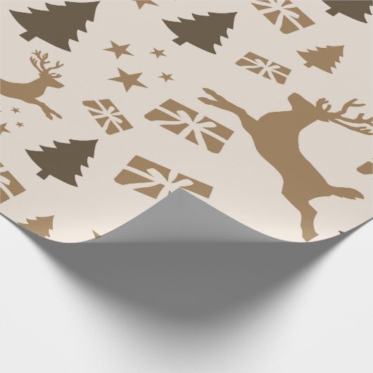 Vintage braune Ästhetik Geschenkpapier (Ecke)