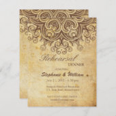 Vintage braune Probe Einladung (Vorne/Hinten)