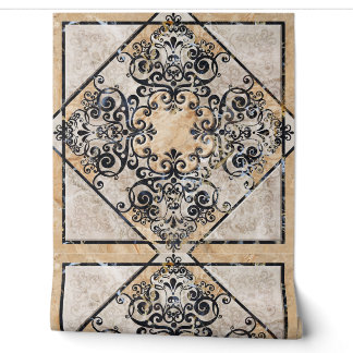 Vintage Braune Sepia-Ornamentfliese 4 Tapete
