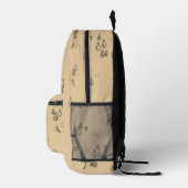 Vintage braune Winterskifahrer-Muster Bedruckter Rucksack (Rechts)
