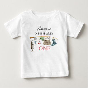 Vintage Brauner Stab O-Fish-Ally Eins 1. Geburtsta Baby T-shirt