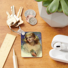 Vintage Braut, die eine Bibel hält, religiöse Hoch Schlüsselanhänger