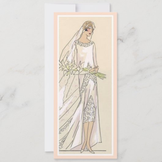 Vintage Braut Einladung (Vorderseite)