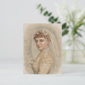 Vintage Braut - Hochzeit Postkarte (Stehend Vorderseite)
