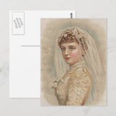 Vintage Braut - Hochzeit Postkarte (Vorne/Hinten)
