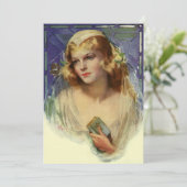 Vintage Braut mit Bibel, Brautparty Party Einladung (Stehend Vorderseite)