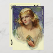 Vintage Braut mit Bibel, Brautparty Party Einladung (Vorne/Hinten)