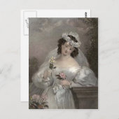 Vintage Braut mit Blume Postkarte (Vorne/Hinten)
