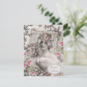 Vintage Braut mit Jewels & Blume Brautparty Einladung (Stehend Vorderseite)