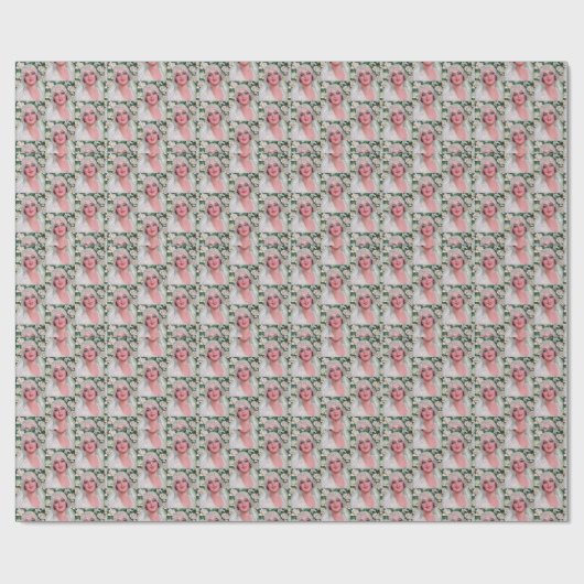 Vintage Braut mit Rose Geschenkpapier (Flach)