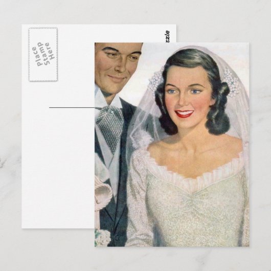 Vintage Braut Postkarte (Vorne/Hinten)