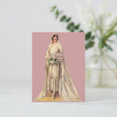 Vintage Braut Postkarte (Stehend Vorderseite)