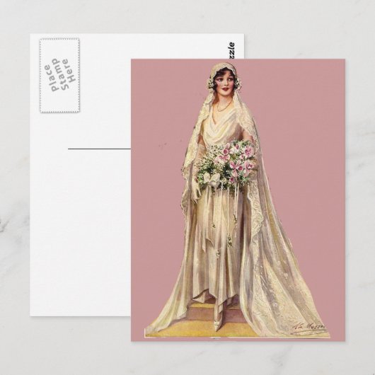 Vintage Braut Postkarte (Vorne/Hinten)