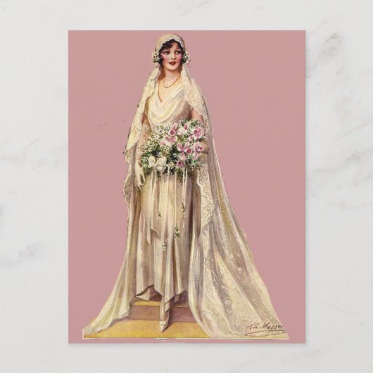 Vintage Braut Postkarte (Vorderseite)