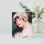 Vintage Braut Postkarte (Stehend Vorderseite)