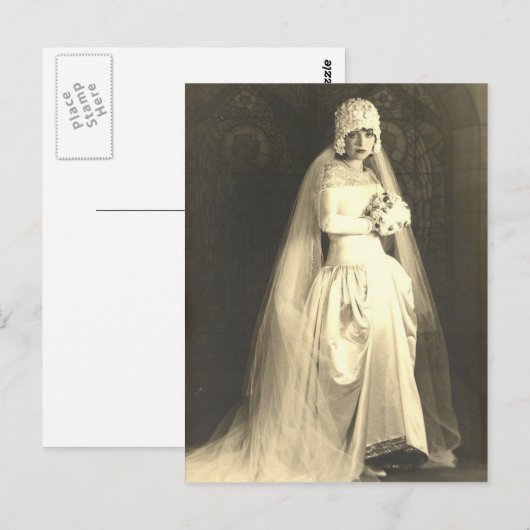 Vintage Braut Postkarte (Vorne/Hinten)