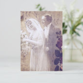 Vintage Braut und Bräuche Save the Date (Stehend Vorderseite)