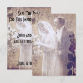 Vintage Braut und Bräuche Save the Date (Vorne/Hinten)