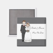 Vintage Braut und Bräuche Save the Date Magnet (Vorderseite/Rückseite)