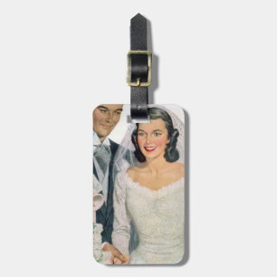 Vintage Braut und Bräutigam Hochzeit retro Gepäckanhänger