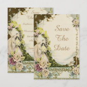 Vintage Braut- und Gräuelschreckenhochzeit retten  Einladung (Vorne/Hinten)