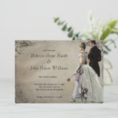 Vintage Braut und Hochzeit retten das Datum Save The Date (Stehend Vorderseite)