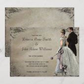 Vintage Braut und Hochzeit retten das Datum Save The Date (Vorne/Hinten)