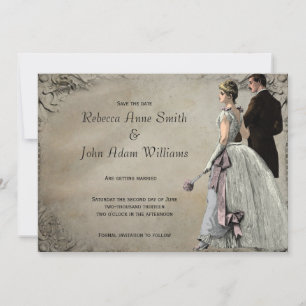 Vintage Braut und Hochzeit retten das Datum Save The Date