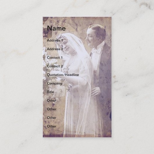 Vintage Braut Visitenkarte (Vorderseite)