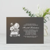 Vintage Brautdusche Einladung (Stehend Vorderseite)