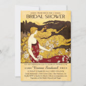 Vintage Brautdusche Einladung (Vorderseite)