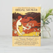 Vintage Brautdusche Einladung (Stehend Vorderseite)