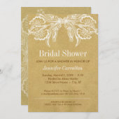 Vintage Brautdusche Einladung (Vorne/Hinten)