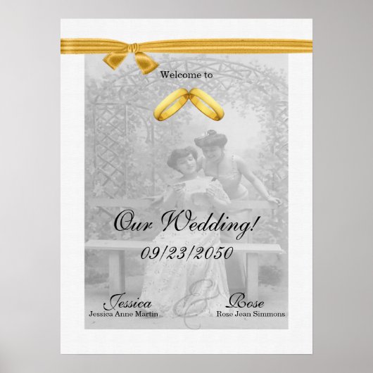 Vintage Brautpaare Herzlich willkommen auf unserer Poster (Vorne)