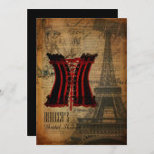 Vintage Brautparty-Dessous-Dusche Einladung (Vorne/Hinten)