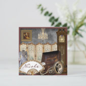 Vintage Brautparty-Einladung personalisiert Einladung (Stehend Vorderseite)