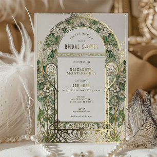 Vintage-Brautparty-Einladungen Art Nouveau Deco Folieneinladung